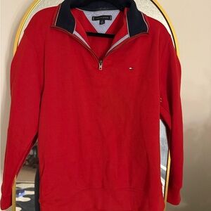 Tommy Hilfiger Men's Red Zip-Up Sweater